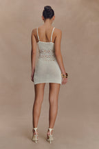 Everette Crochet Knit Mini Dress in Ivory – Chic&Drifts