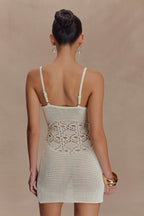Everette Crochet Knit Mini Dress in Ivory – Chic&Drifts