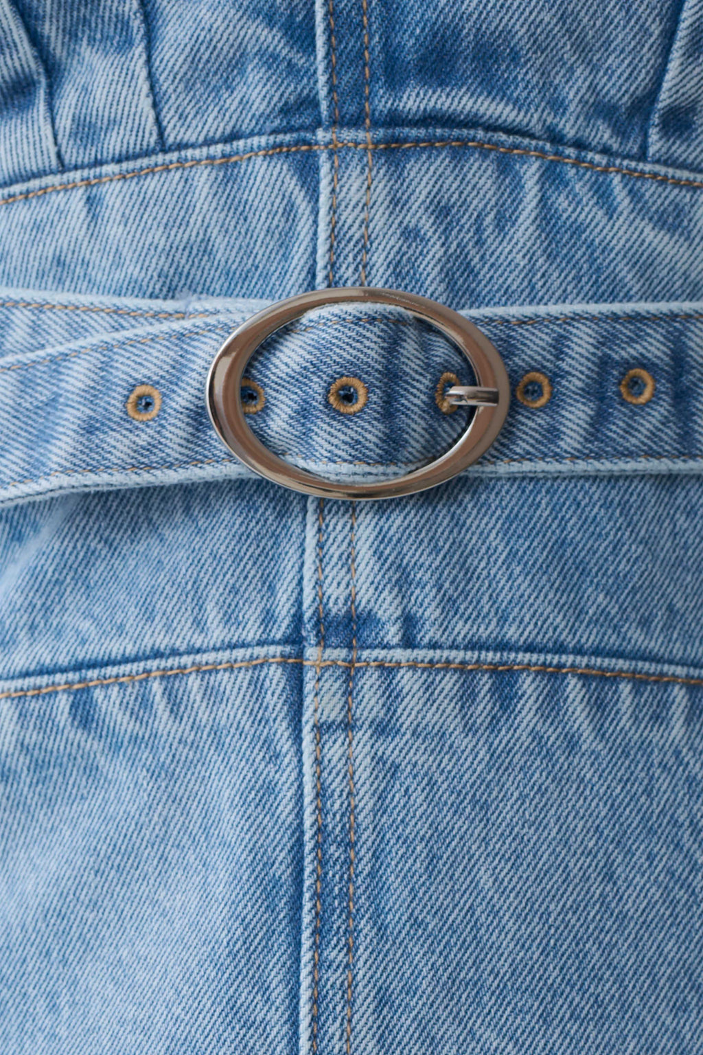 Tommy Strapless Denim Top With Buckle in Classic Blue – Chic&Drifts