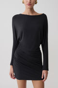 Thao Long Sleeve Gathered Mini Dress