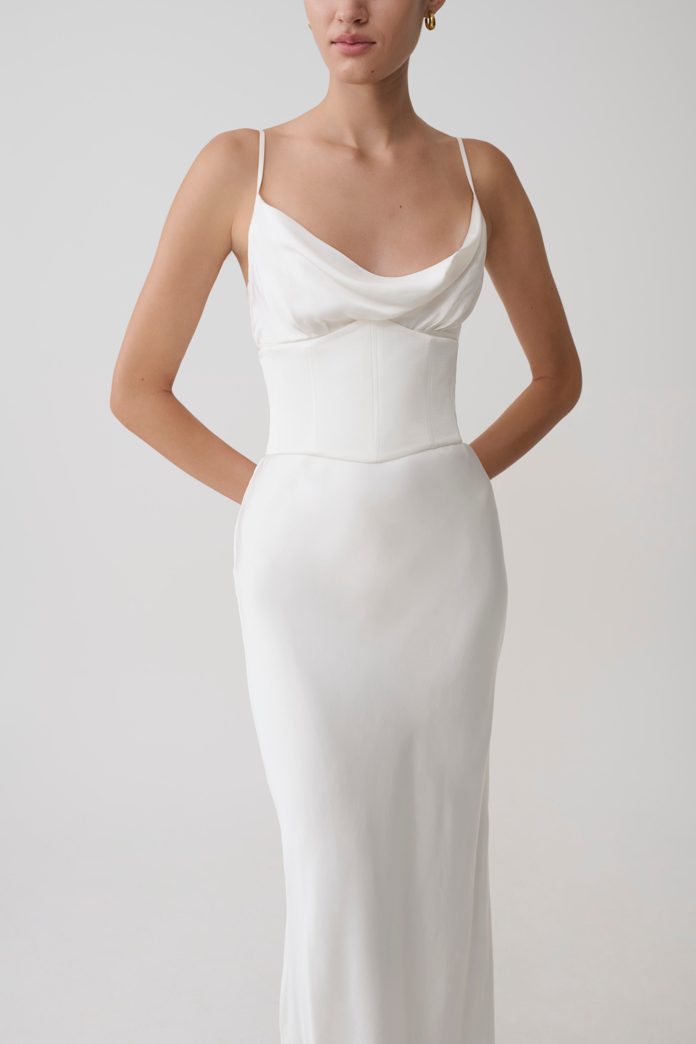 Seraphine Corset Satin Maxi Dress