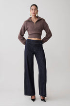 Skylaine Zip Knit Jumper in Brown Marle – Chic&Drifts