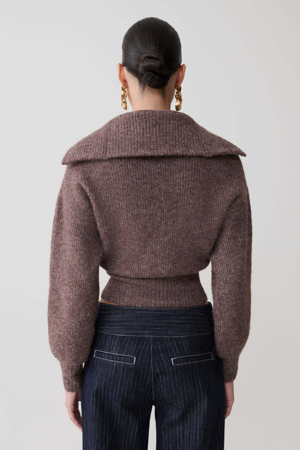 Skylaine Zip Knit Jumper in Brown Marle – Chic&Drifts
