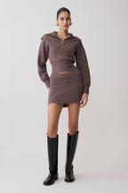 Skylaine Zip Knit Jumper in Brown Marle – Chic&Drifts