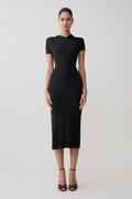 Junie Cross-Over Neck Slinky Maxi Dress