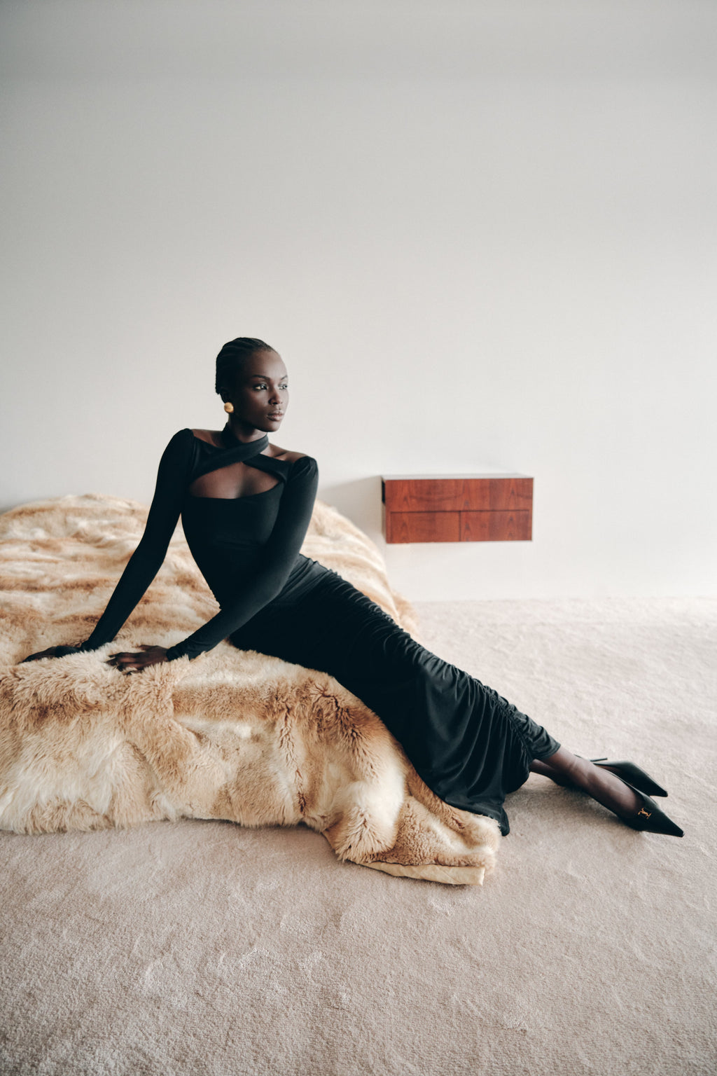 Lyndon Long Sleeve Slinky Maxi Dress