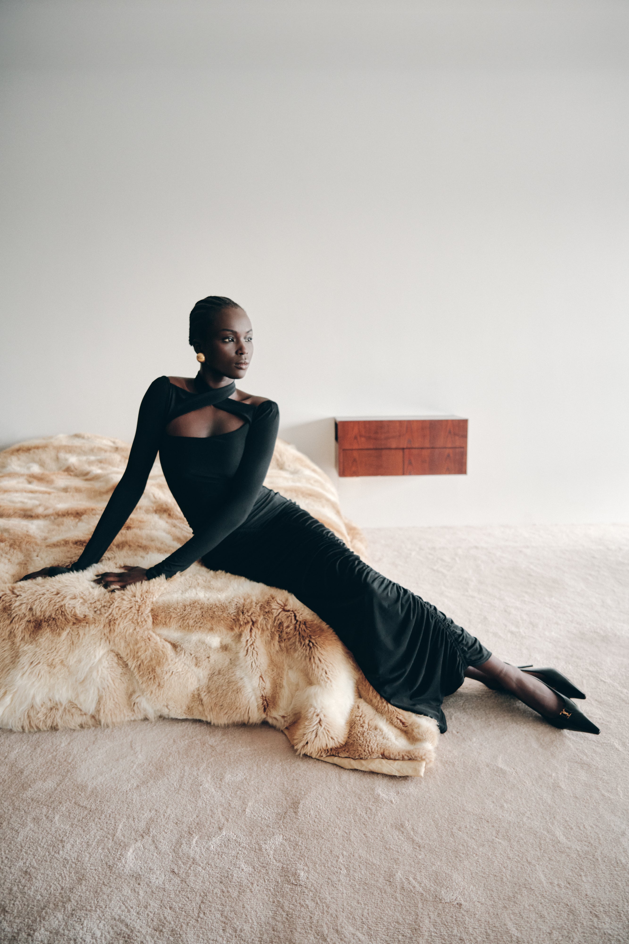 Lyndon Long Sleeve Slinky Maxi Dress