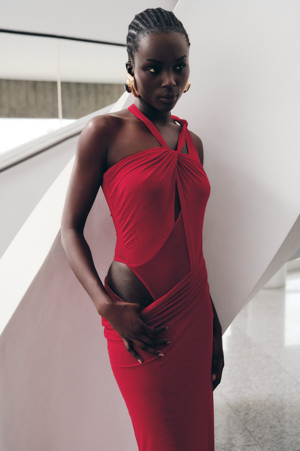 Edwina Knotted Mesh Maxi Dress