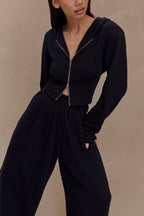 Quinn Zip Up Hoodie in Black – Chic&Drifts