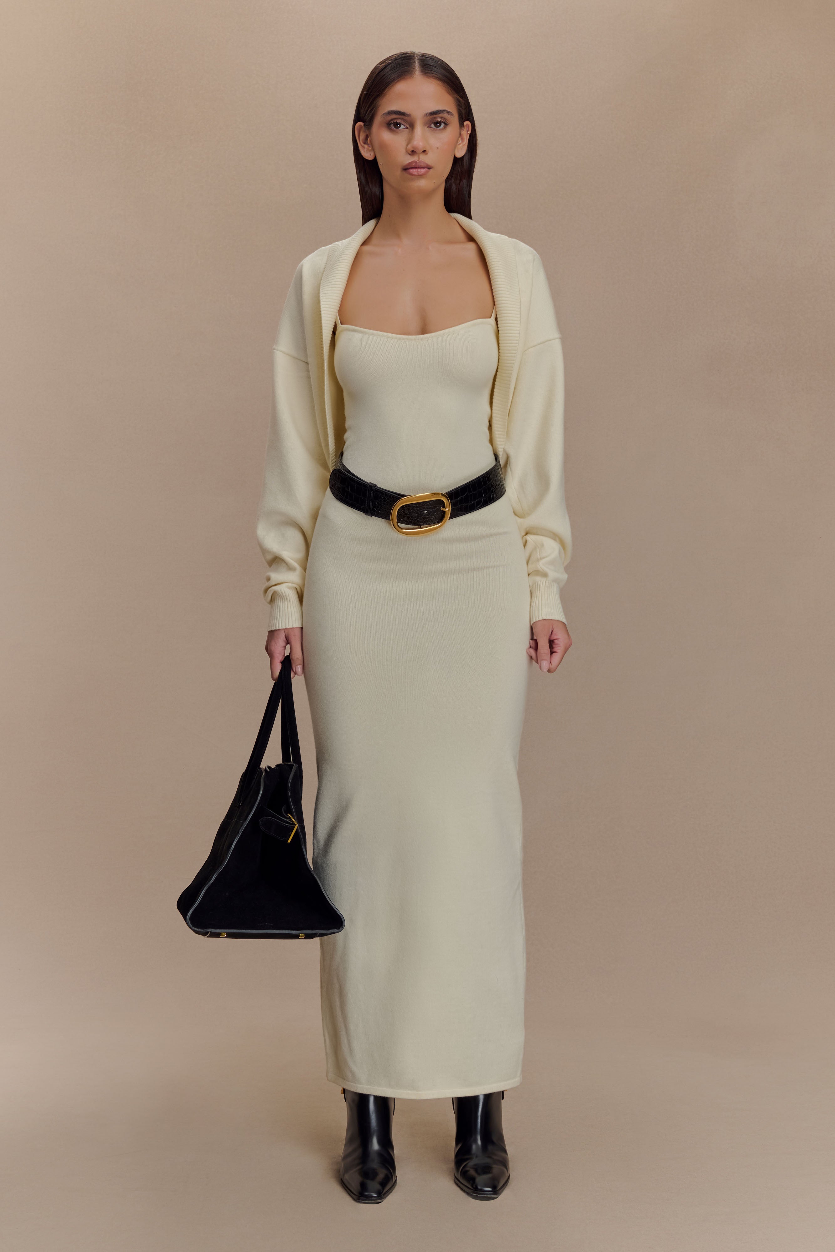 Kingston Knit Maxi Dress in Ivory – Chic&Drifts