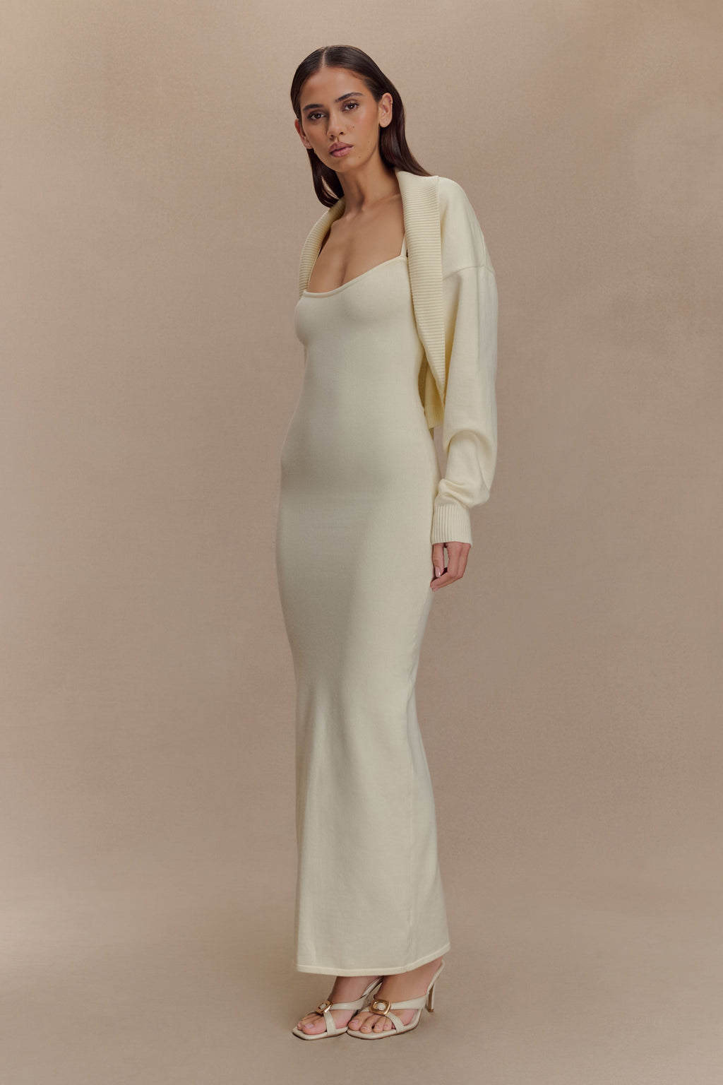 Kingston Knit Maxi Dress in Ivory – Chic&Drifts