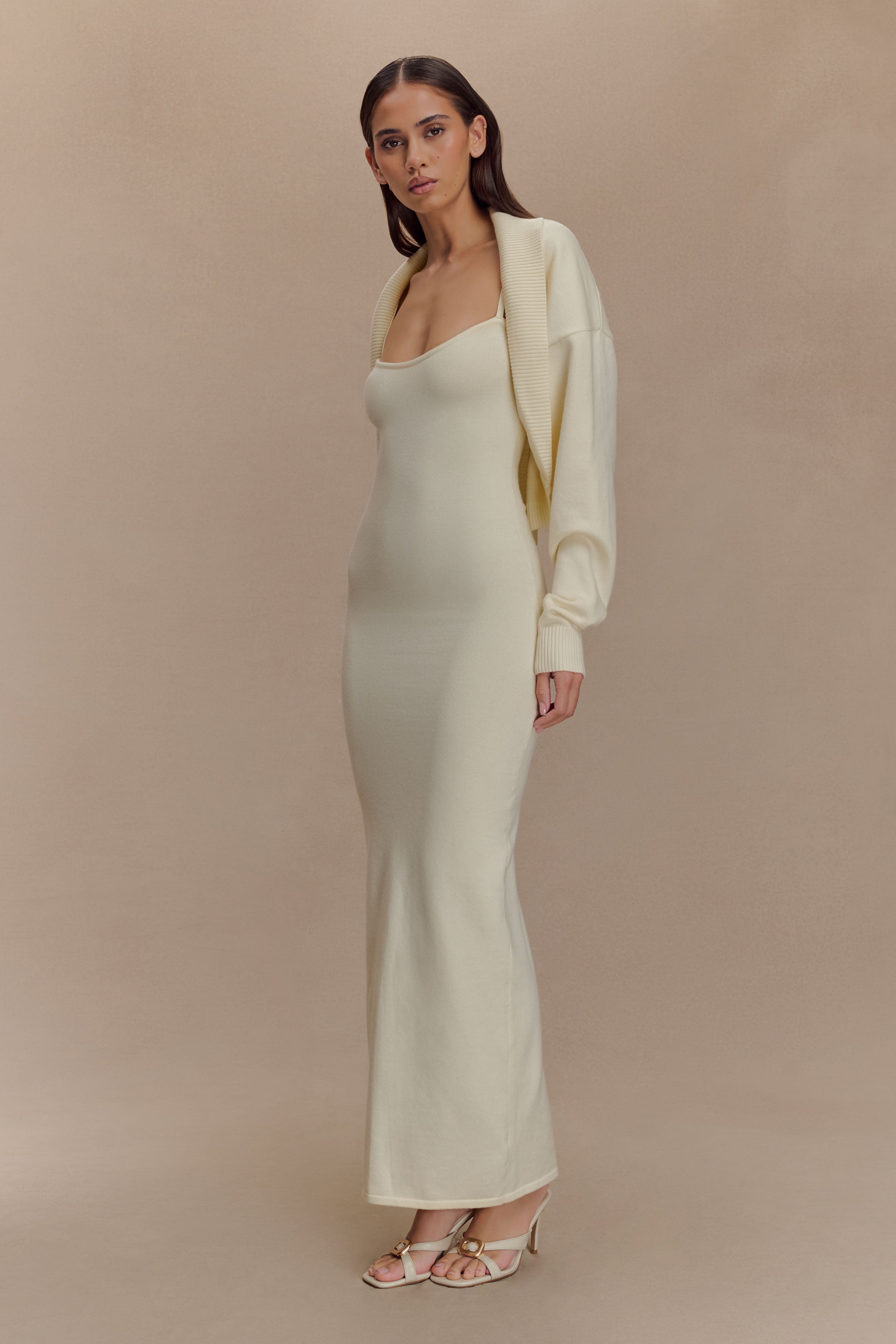 Kingston Knit Maxi Dress in Ivory – Chic&Drifts