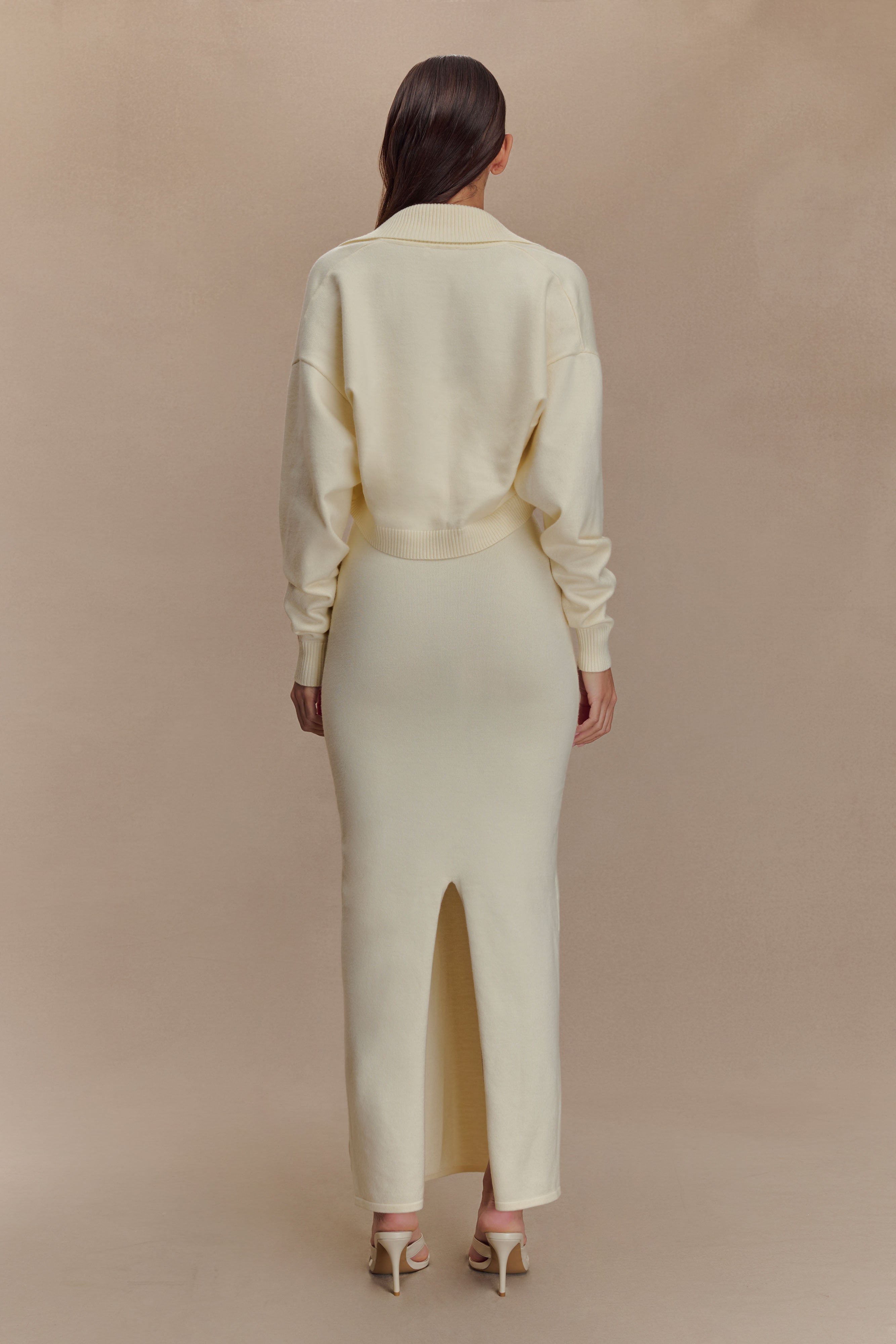 Kingston Knit Maxi Dress in Ivory – Chic&Drifts