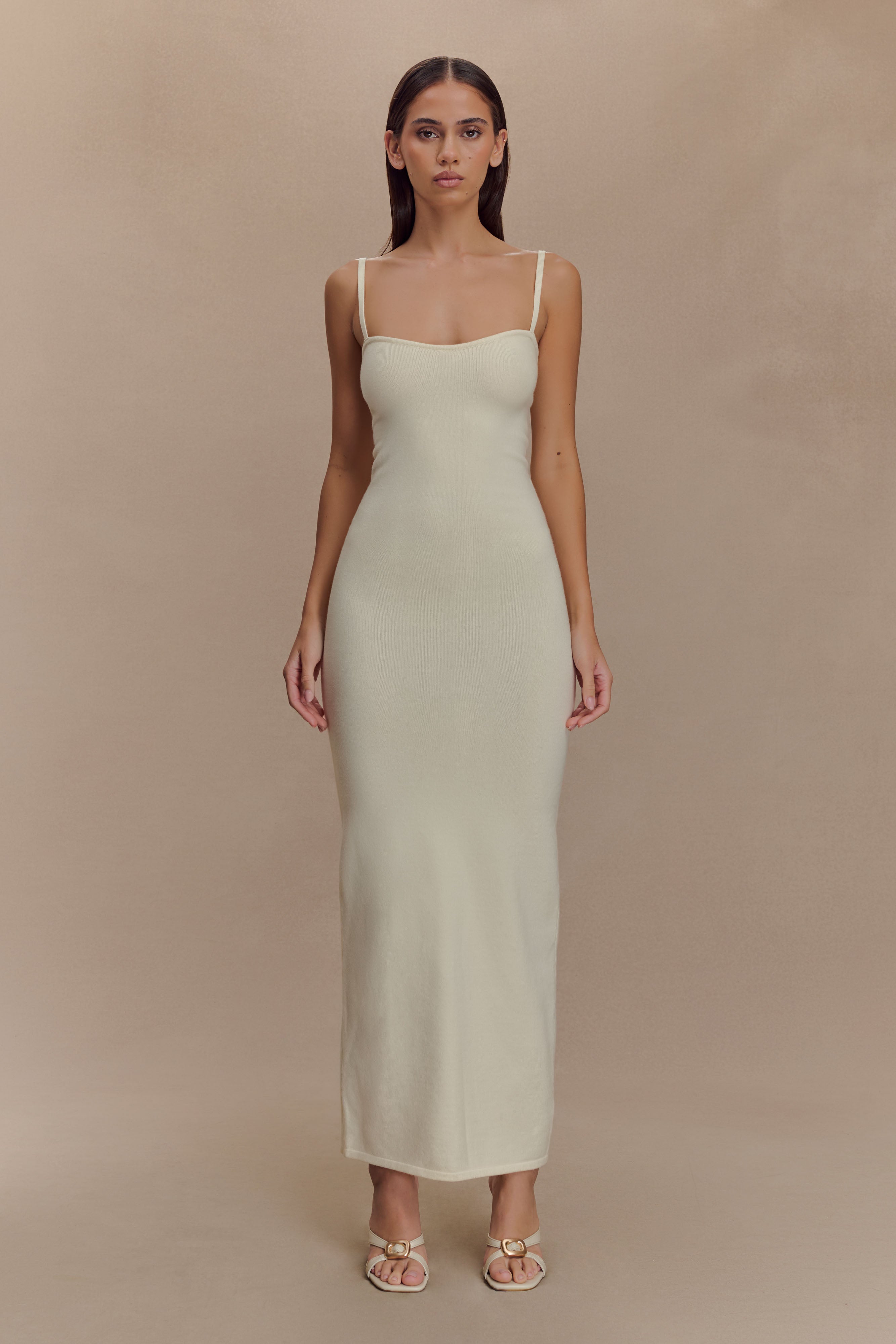 Kingston Knit Maxi Dress in Ivory – Chic&Drifts