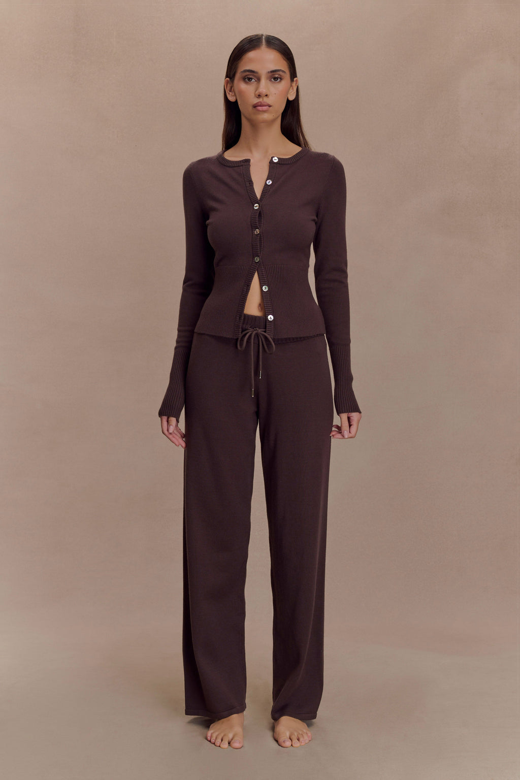 Natalya Knit Wide Leg Pants in Dark Chocolate – Chic&Drifts