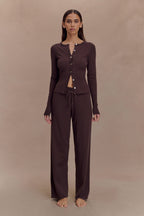 Natalya Knit Wide Leg Pants in Dark Chocolate – Chic&Drifts