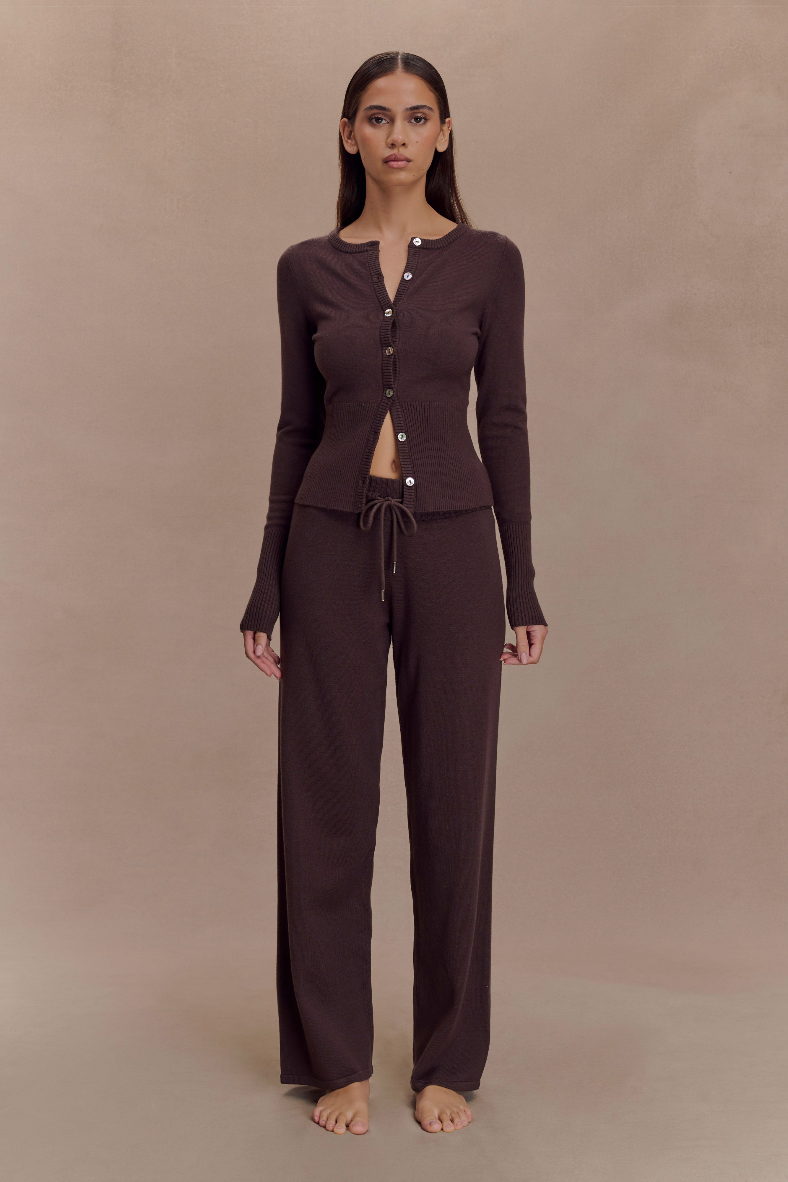 Natalya Knit Wide Leg Pants in Dark Chocolate – Chic&Drifts