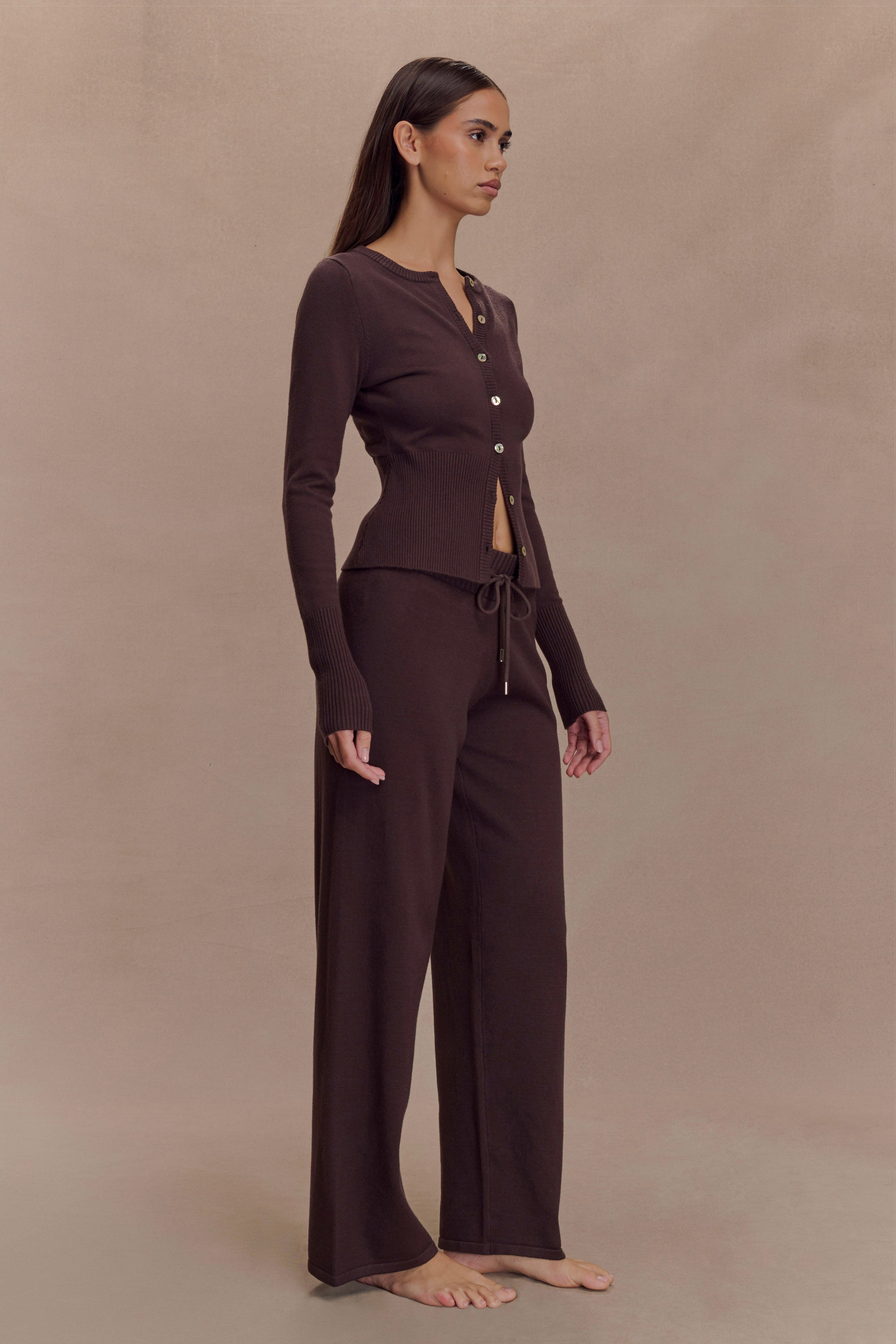 Natalya Knit Wide Leg Pants in Dark Chocolate – Chic&Drifts