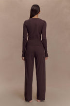 Reese Fitted Knit Cardigan in Dark Chocolate – Chic&Drifts