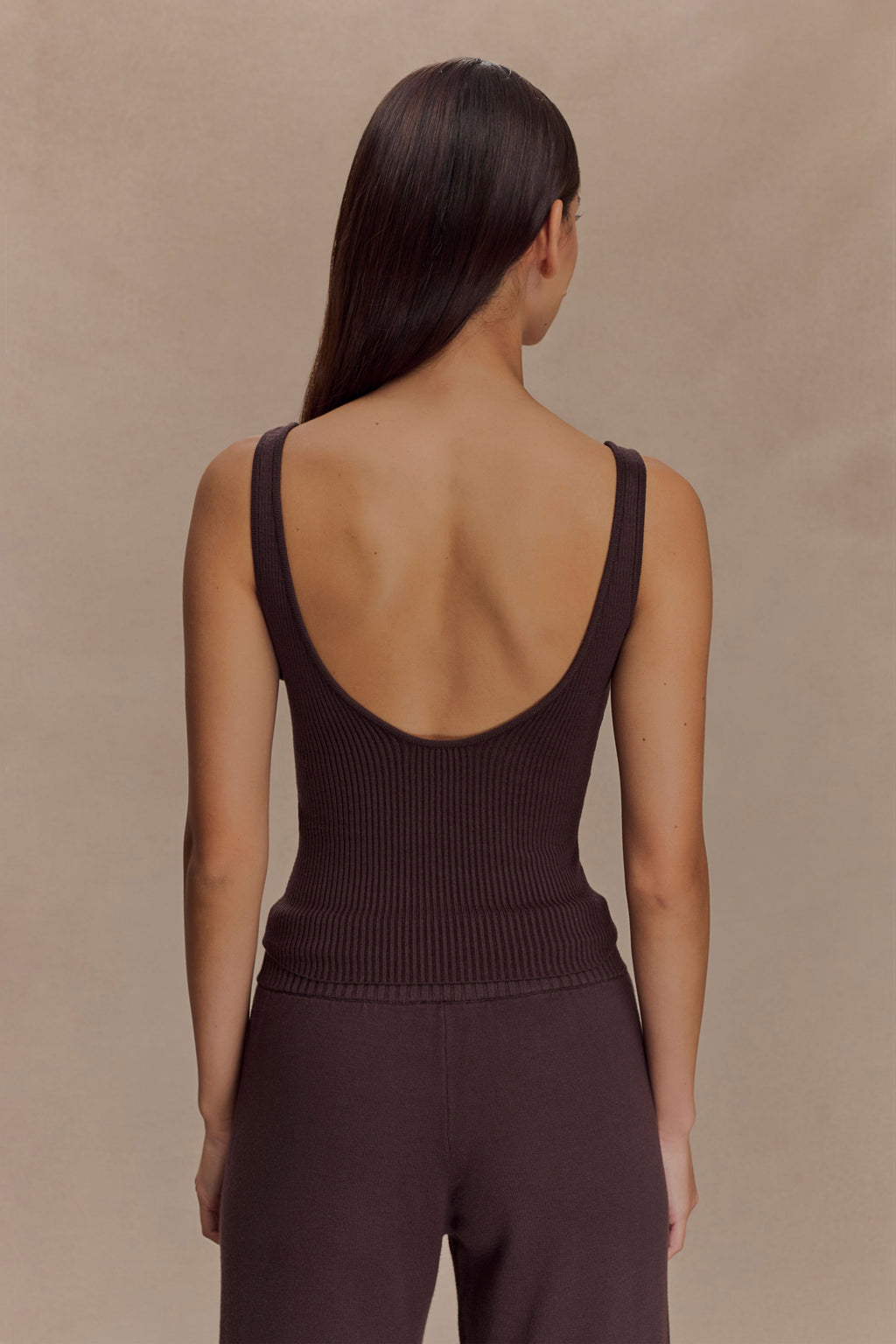 Natalya Ribbed Knit Cami Top in Dark Chocolate – Chic&Drifts