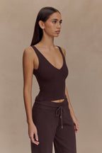 Natalya Ribbed Knit Cami Top in Dark Chocolate – Chic&Drifts