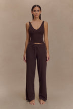 Natalya Knit Wide Leg Pants in Dark Chocolate – Chic&Drifts