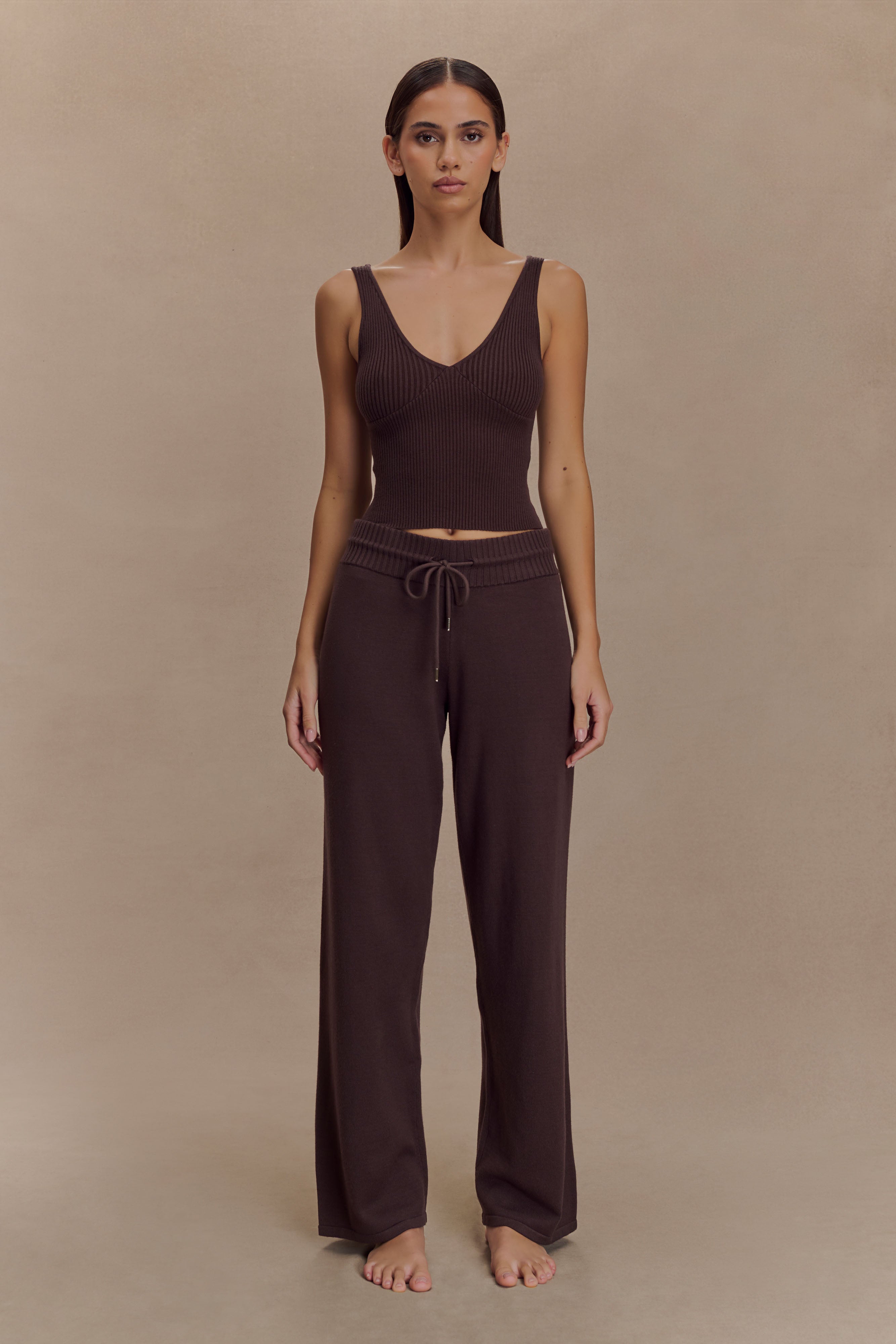 Natalya Knit Wide Leg Pants in Dark Chocolate – Chic&Drifts
