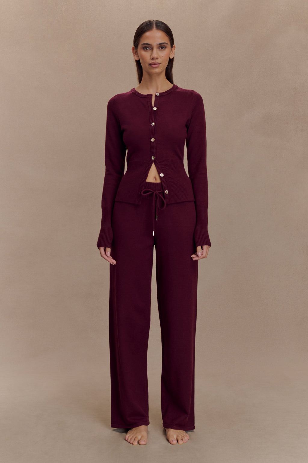 Natalya Knit Wide Leg Pants in Merlot – Chic&Drifts
