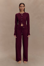 Natalya Knit Wide Leg Pants in Merlot – Chic&Drifts