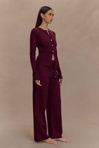 Reese Fitted Knit Cardigan in Merlot – Chic&Drifts
