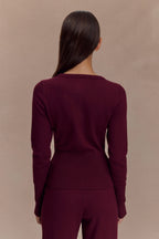 Reese Fitted Knit Cardigan in Merlot – Chic&Drifts