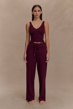 Natalya Ribbed Knit Cami Top in Merlot – Chic&Drifts