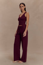 Natalya Knit Wide Leg Pants in Merlot – Chic&Drifts
