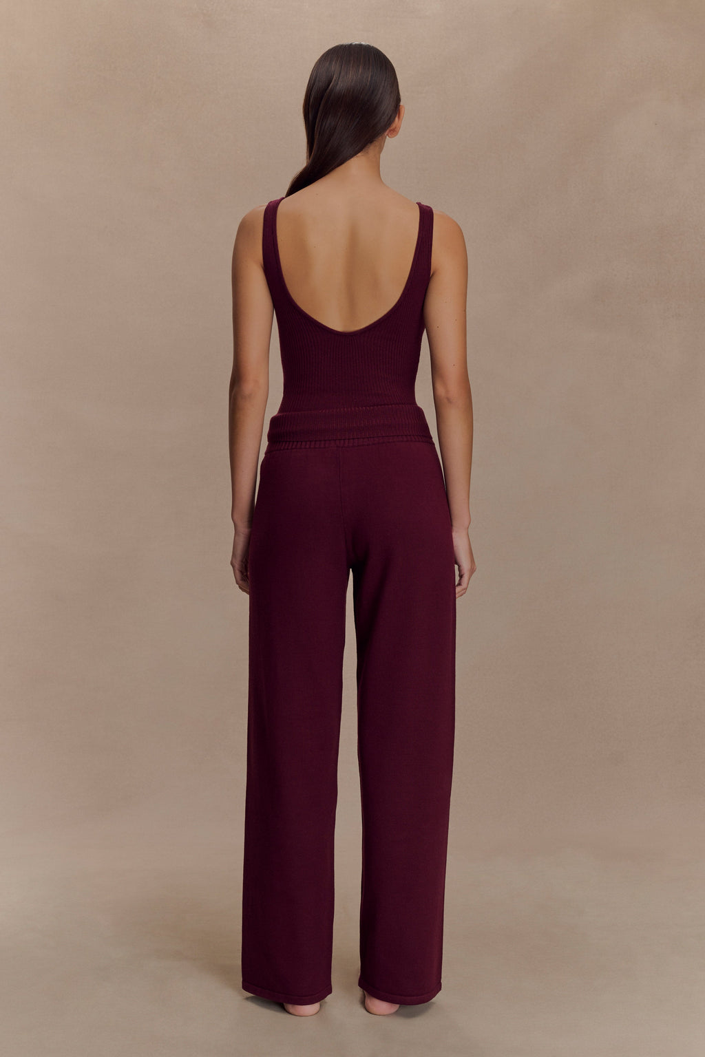 Natalya Knit Wide Leg Pants in Merlot – Chic&Drifts