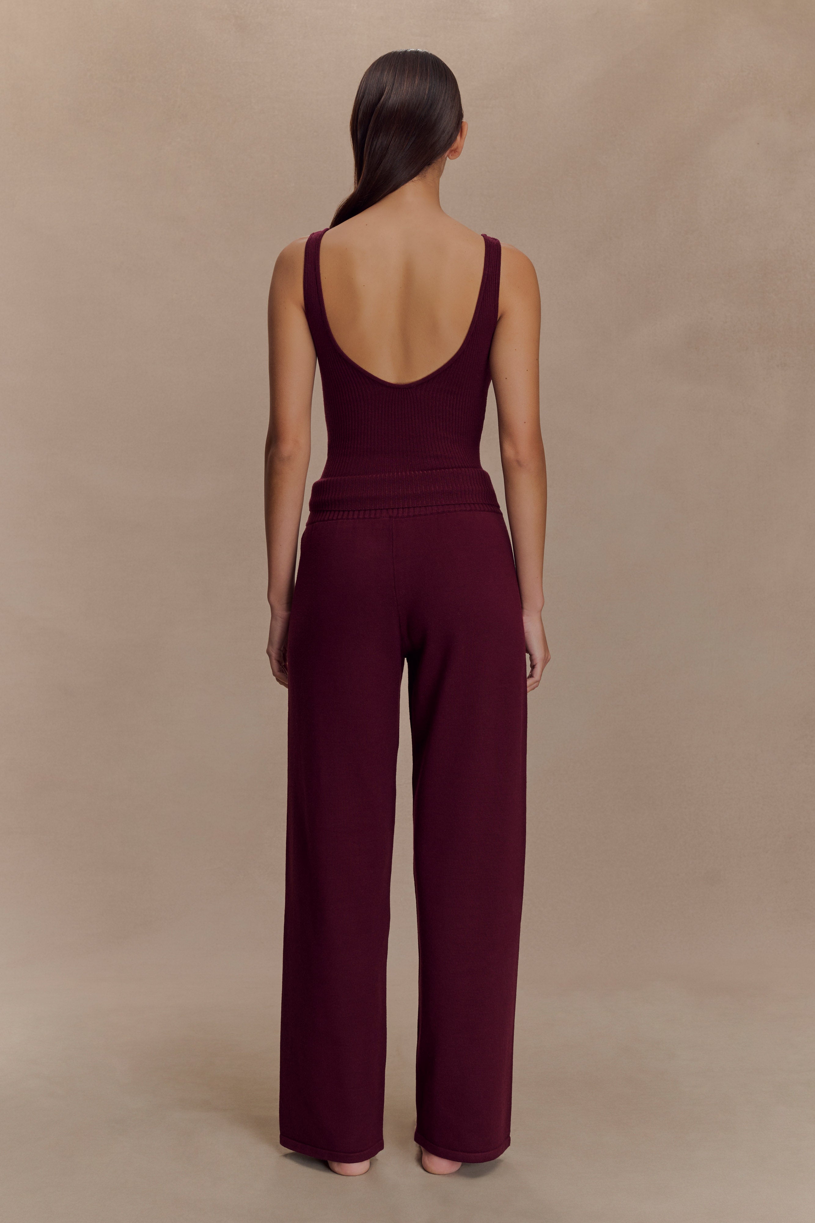 Natalya Knit Wide Leg Pants in Merlot – Chic&Drifts