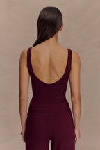Natalya Ribbed Knit Cami Top in Merlot – Chic&Drifts