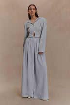 Aspen Gathered Wide Leg Jogger in Light Grey Marle – Chic&Drifts