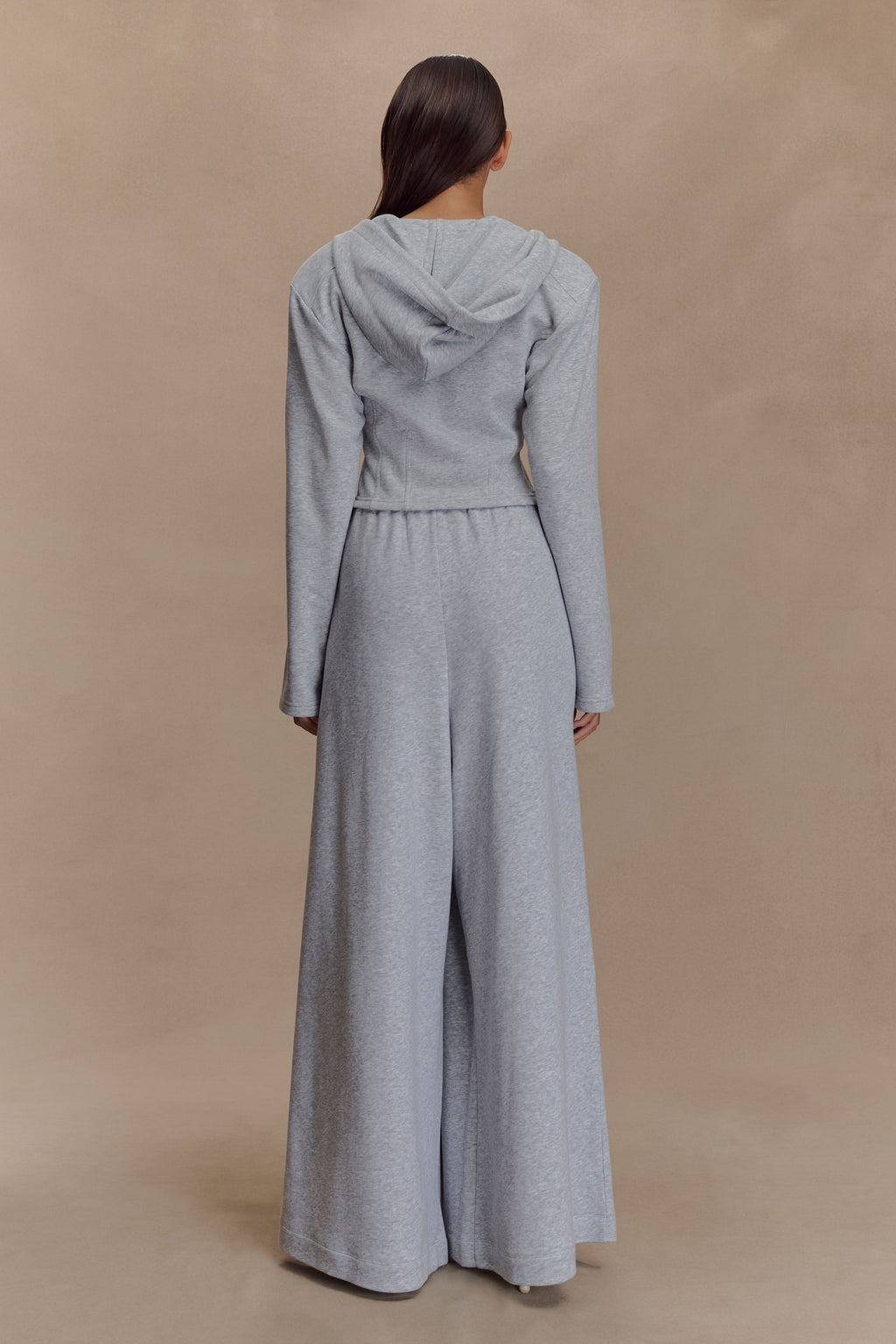 Aspen Gathered Wide Leg Jogger in Light Grey Marle – Chic&Drifts