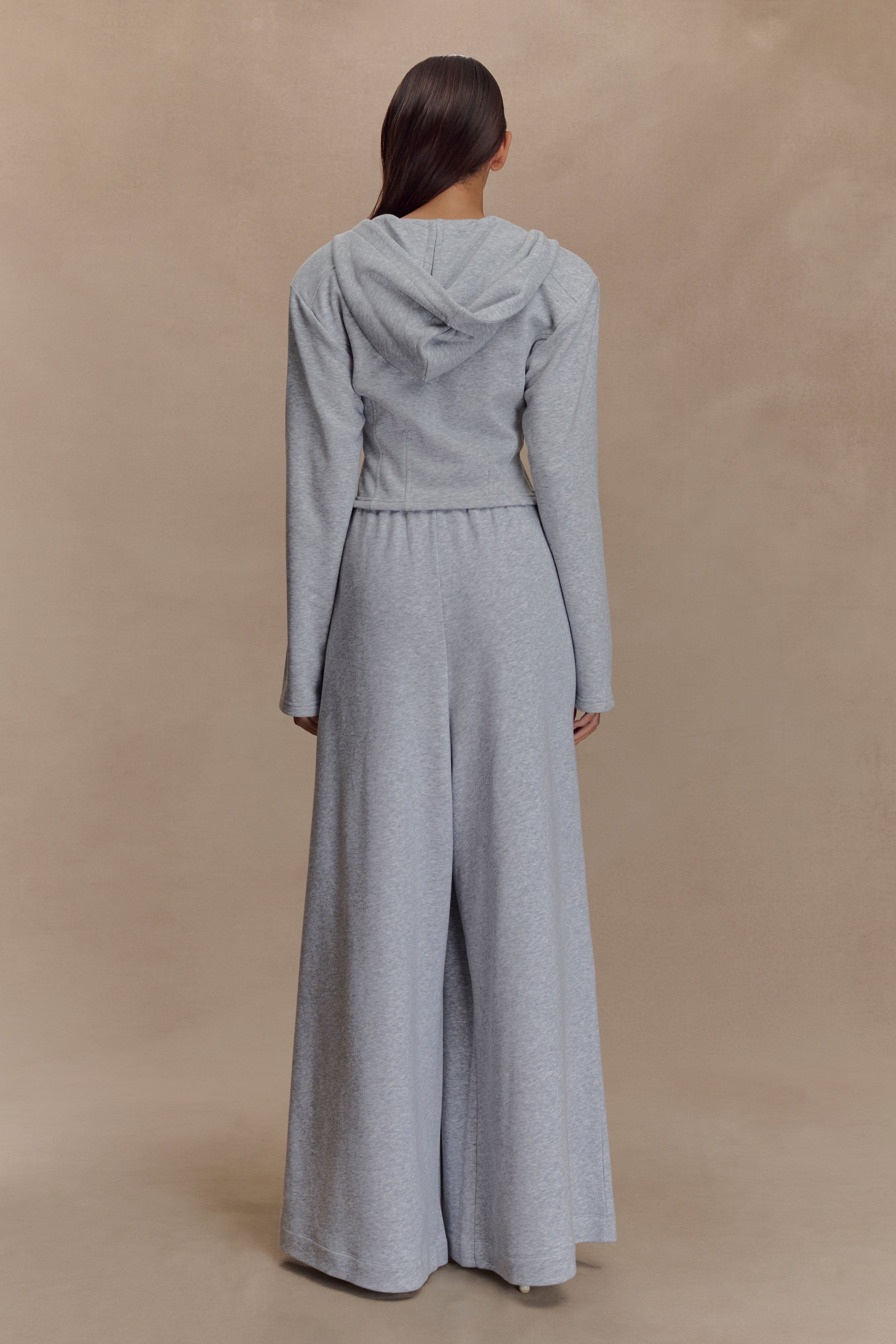 Aspen Gathered Wide Leg Jogger in Light Grey Marle – Chic&Drifts
