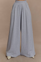 Aspen Gathered Wide Leg Jogger in Light Grey Marle – Chic&Drifts