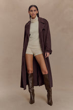 Marc Faux Suede Coat in Cocoa Chocolate – Chic&Drifts