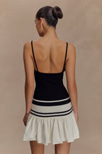 Ellison Contrast Knit Mini Dress in Black/White – Chic&Drifts