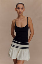 Ellison Contrast Knit Mini Dress in Black/White – Chic&Drifts