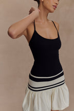 Ellison Contrast Knit Mini Dress in Black/White – Chic&Drifts
