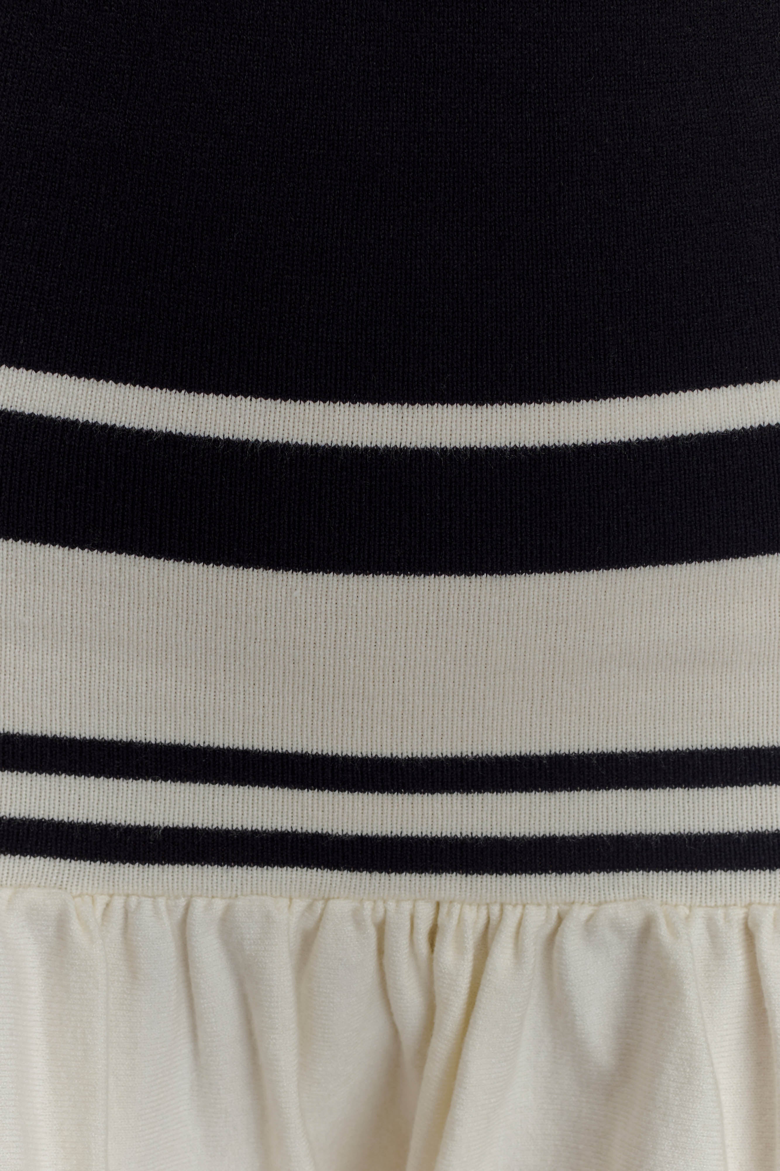 Ellison Contrast Knit Mini Dress in Black/White – Chic&Drifts