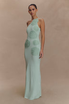 Teneika Crochet Knit Maxi Dress in Light Aqua – Chic&Drifts