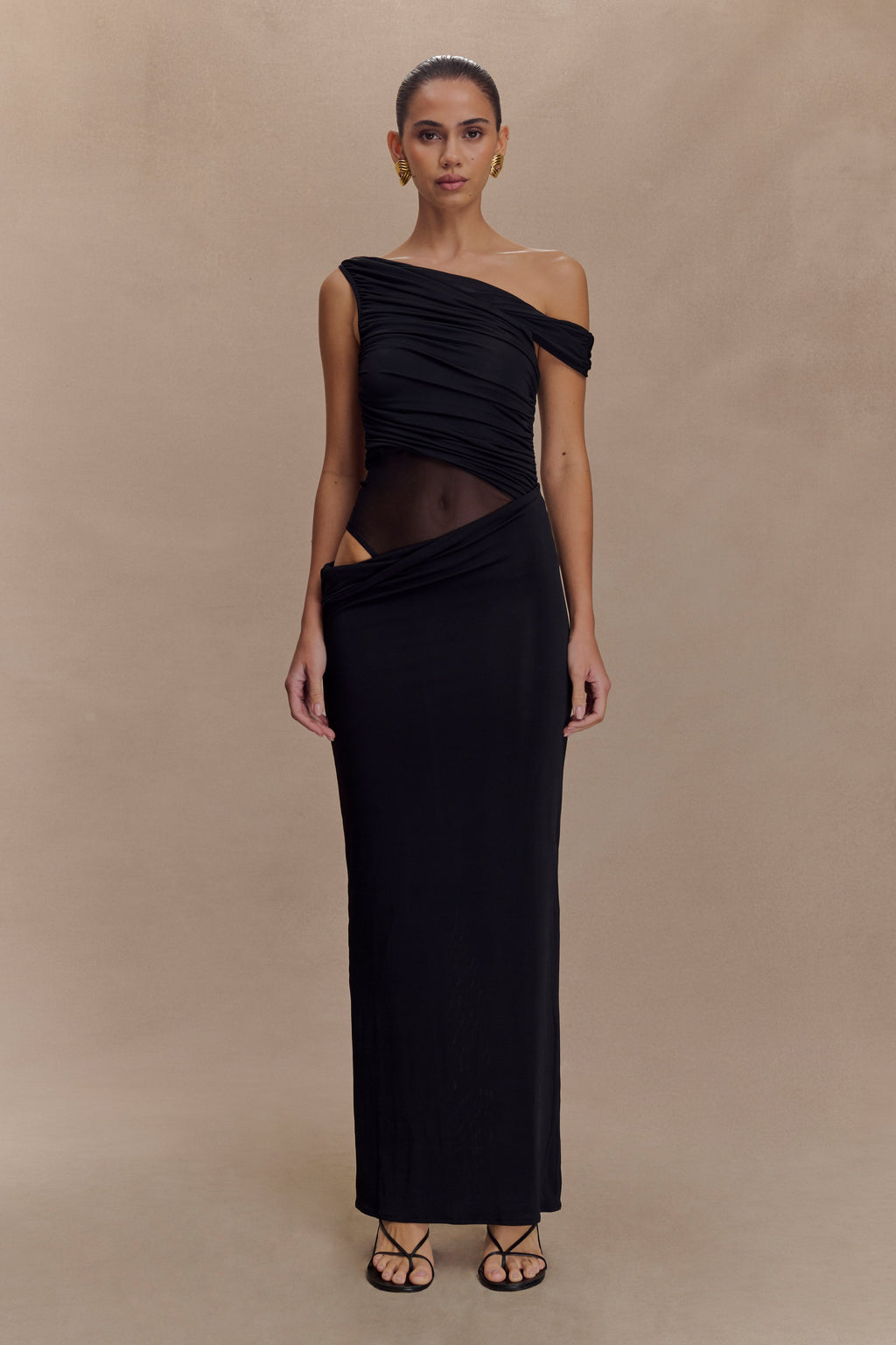 Callen One Shoulder Slinky Maxi Dress