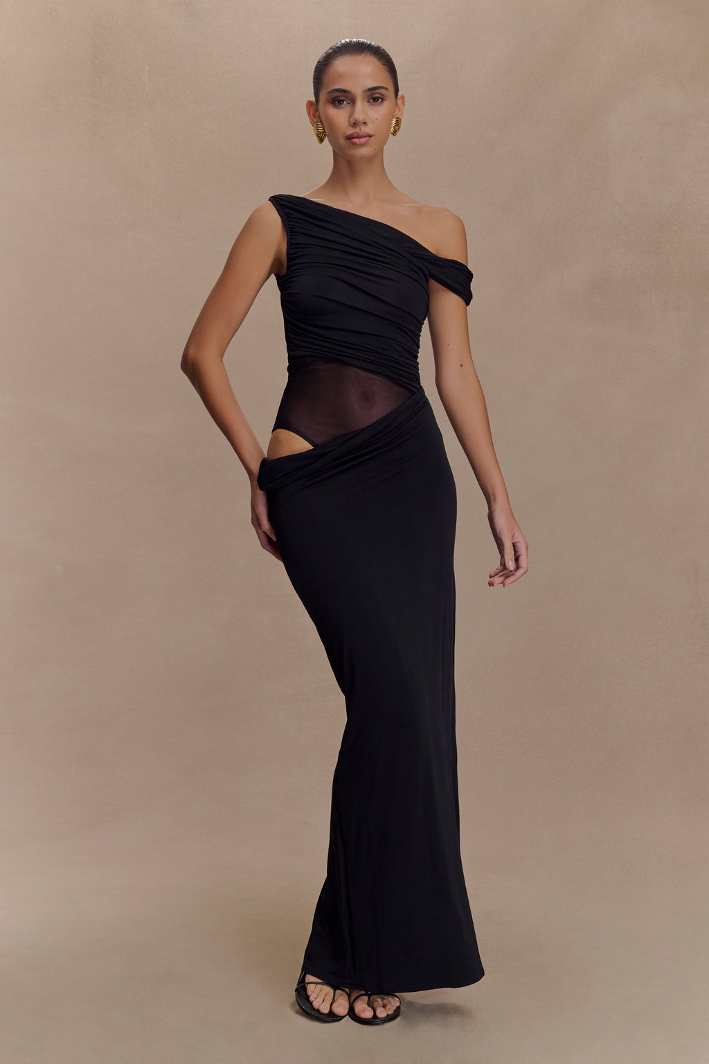 Callen One Shoulder Slinky Maxi Dress