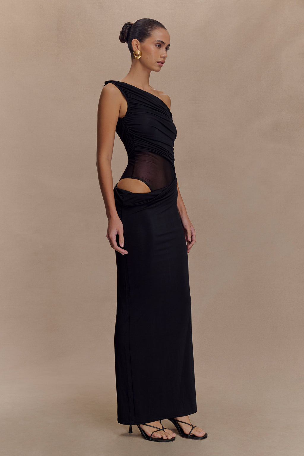 Callen One Shoulder Slinky Maxi Dress