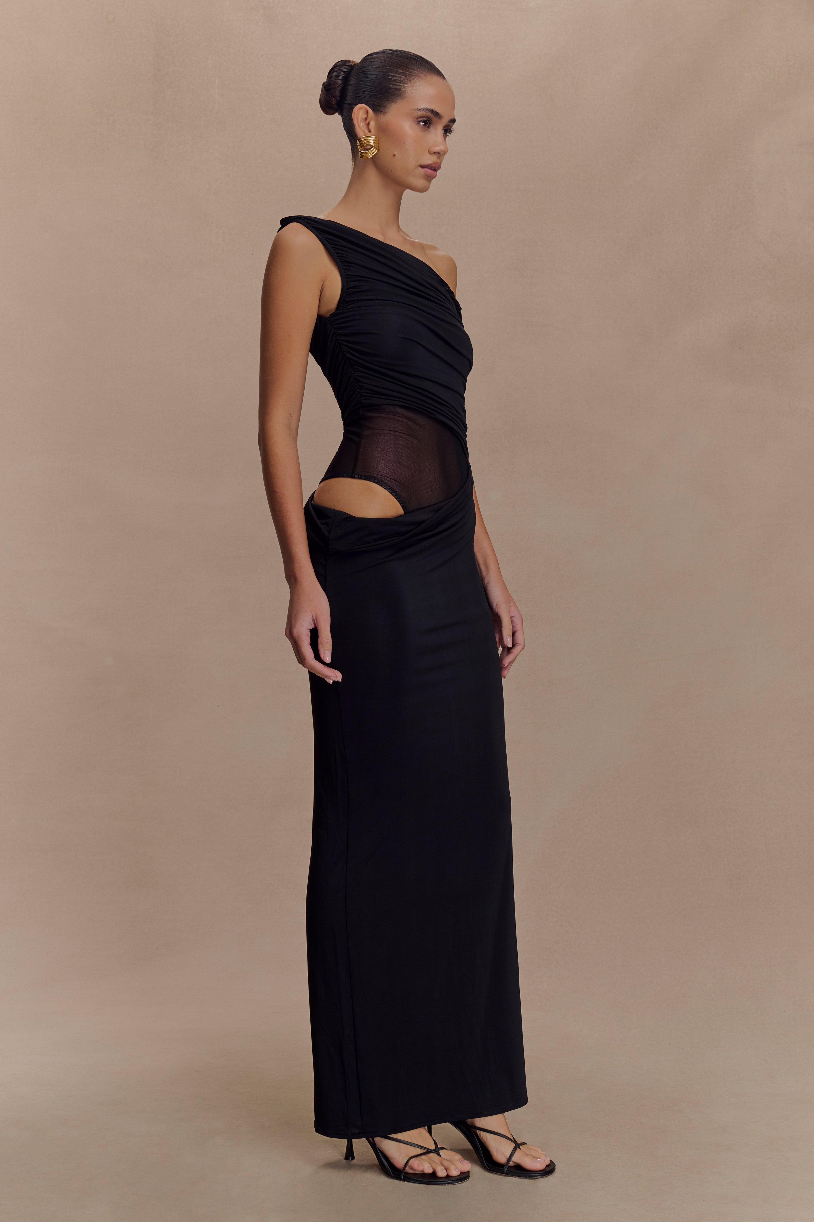 Callen One Shoulder Slinky Maxi Dress